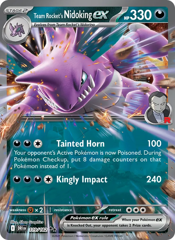Team Rocket's Nidoking ex, Destined Rivals Nº 119