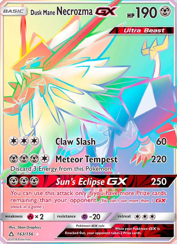 Dusk Mane Necrozma GX, Ultra Prism Nº 163