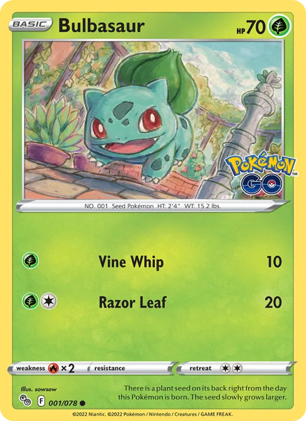 Bulbasaur, Pokémon GO No. 001