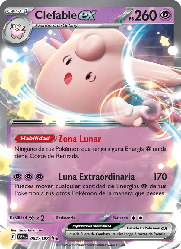 Clefable ex, Llamas Obsidianas Nº 082