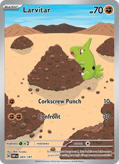 Larvitar, Obsidian Flames Nº 203 Holo