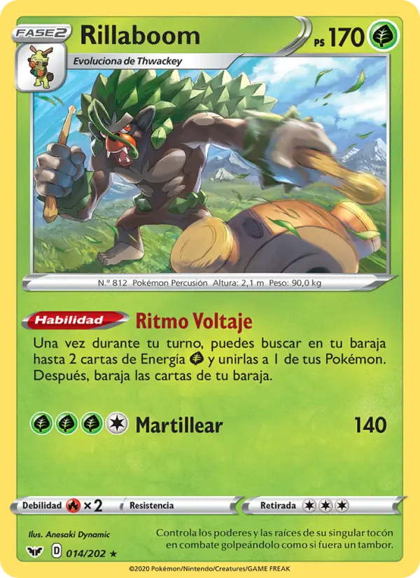 Rillaboom, Espada y Escudo No. 14