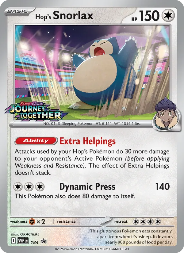 Hop's Snorlax, SVP Black Star Promos No. 184