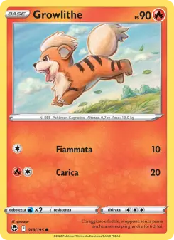 Growlithe, Tempesta Argentata No. 019 Normal