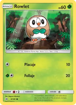 Rowlet, Sol y Luna No. 9 Normal