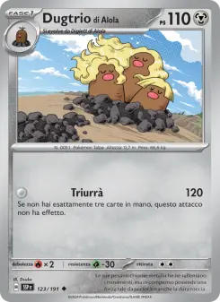 Dugtrio di Alola, Scintille Folgoranti Nº 123 Normal