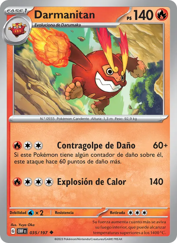 Darmanitan, Llamas Obsidianas Nº 035