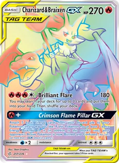 Charizard & Braixen GX, Cosmic Eclipse No. 251 Normal