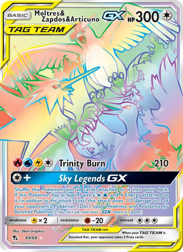 Moltres & Zapdos & Articuno GX, Hidden Fates No. 69