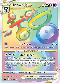 Unown VSTAR, Silver Tempest No. 199 Holo