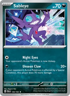 Sableye, Paldea Evolved Nº 136 Holo