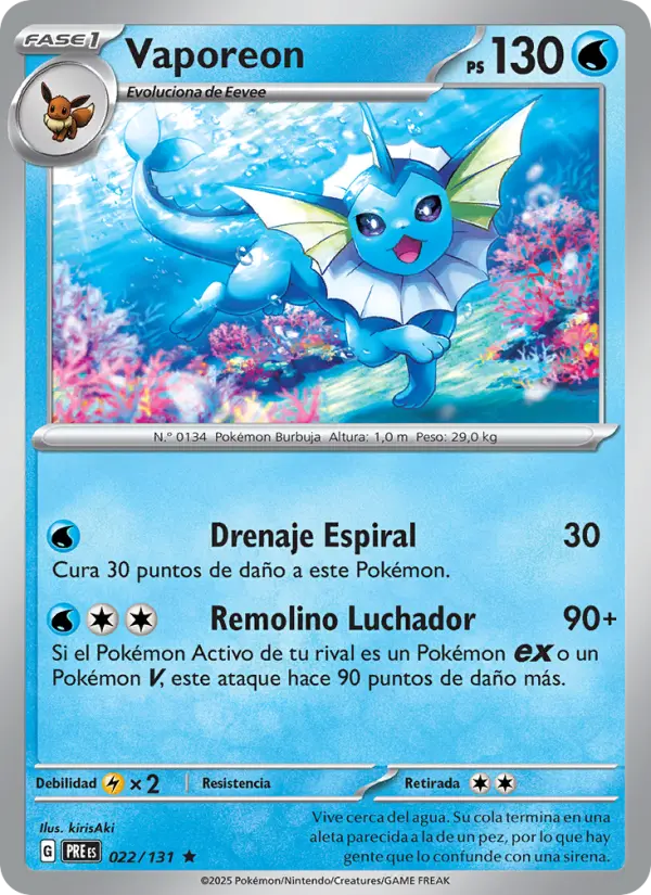 Vaporeon, Evoluciones Prismáticas Nº 022
