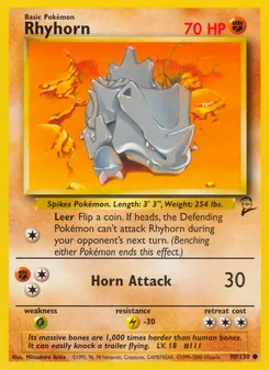 Rhyhorn, Base Set 2 Nº 90 Normal
