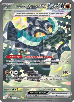 Cornerstone Mask Ogerpon ex, Twilight Masquerade Nº 215 Holo