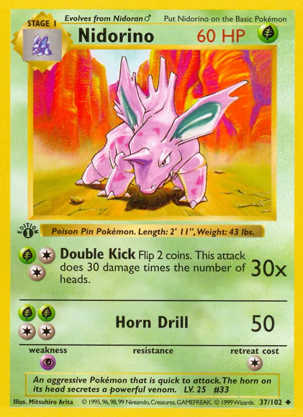Nidorino, Base Set No. 37