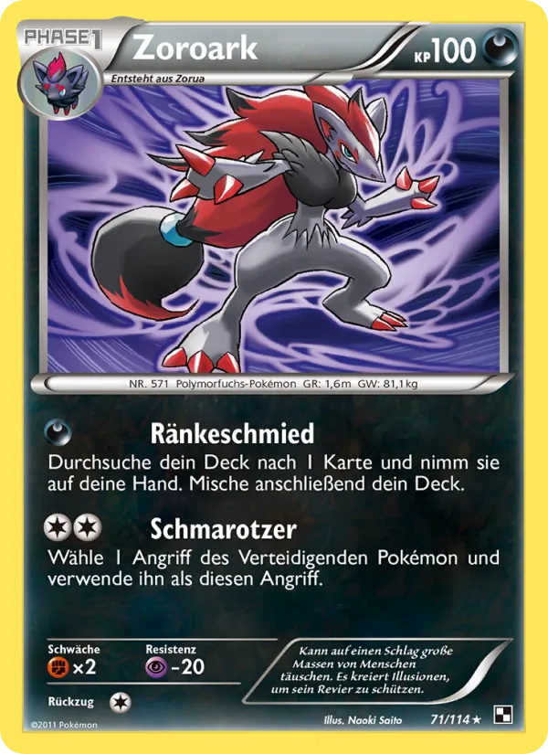 Zoroark, Schwarz & Weiß Nº 71