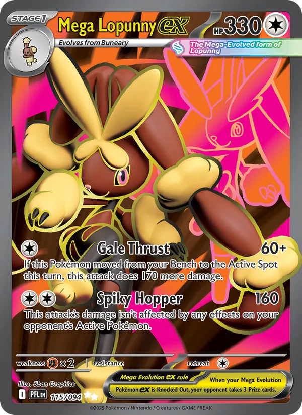 Mega Lopunny ex, Phantasmal Flames Nº 115