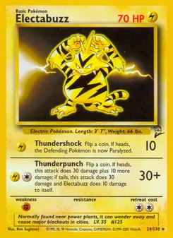 Electabuzz, Base Set 2 Nº 24 Normal