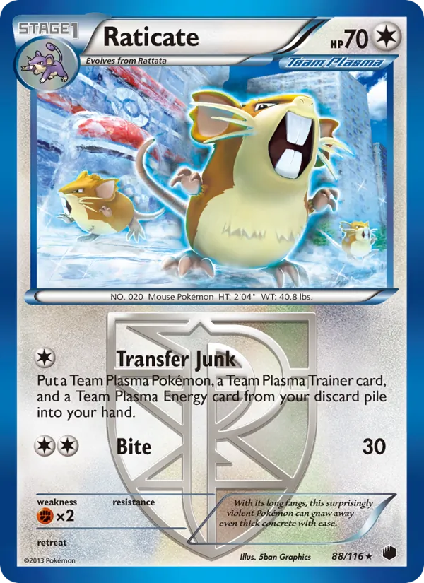 Raticate, Plasma Freeze No. 88
