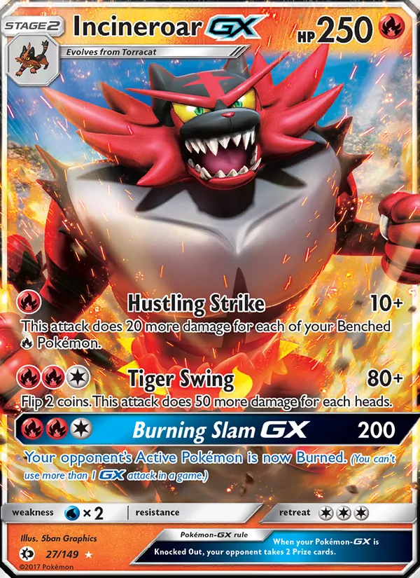 Incineroar GX, Sun & Moon No. 27