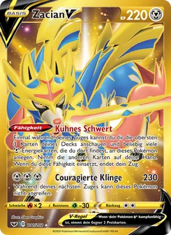 Zacian V, Schwert & Schild Nº 211 Holo