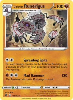 Galarian Runerigus, Rebel Clash No. 102 Normal
