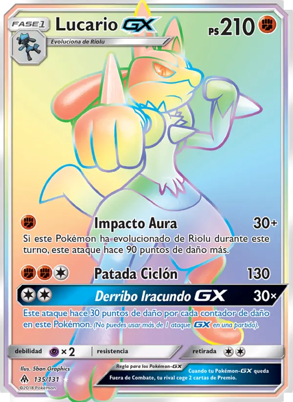 Lucario GX, Luz Prohibida No. 135