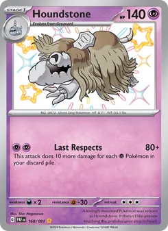 Houndstone, Paldean Fates No. 168 Holo