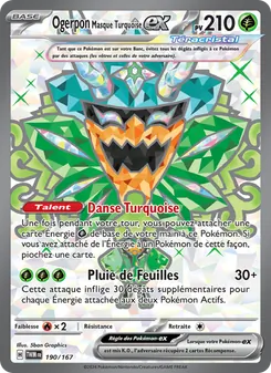 Ogerpon Masque Turquoise-ex, Mascarade Crépusculaire Nº 190 Holo