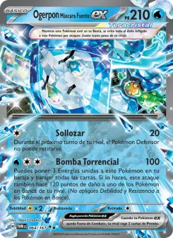 Ogerpon Máscara Fuente ex, Mascarada Crepuscular Nº 064 Holo