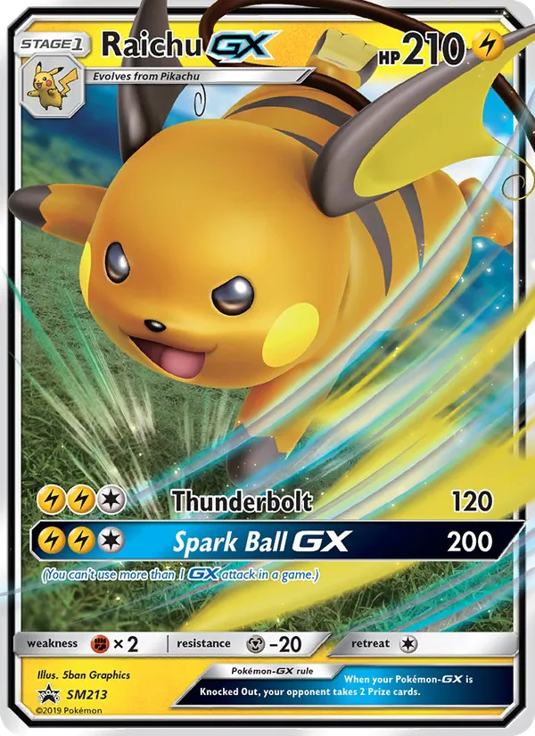Raichu GX, SM Black Star Promos Nº SM213
