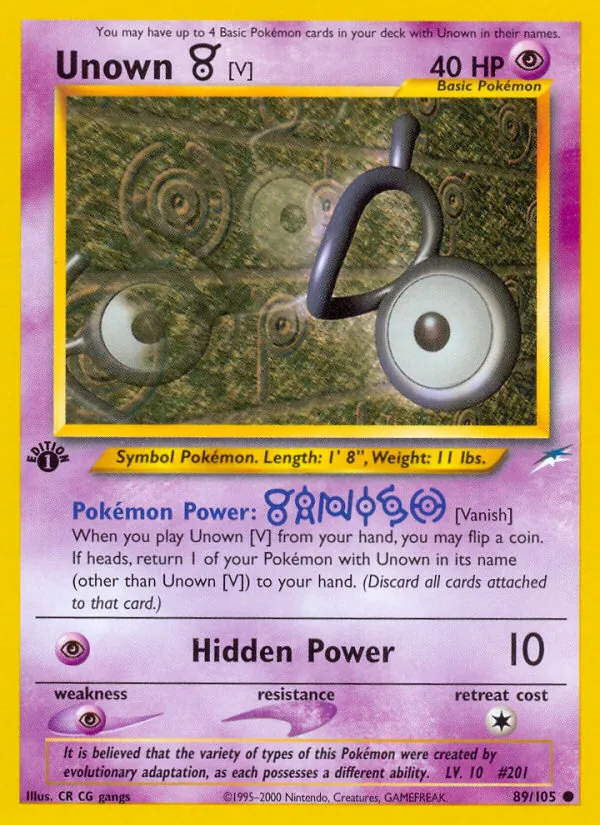 Unown [V], Neo Destiny No. 89