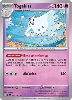 Togekiss, Chispas Fulgurantes Nº 072 Reverse