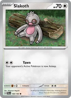 Slakoth, Paldea Evolved No. 160 Normal