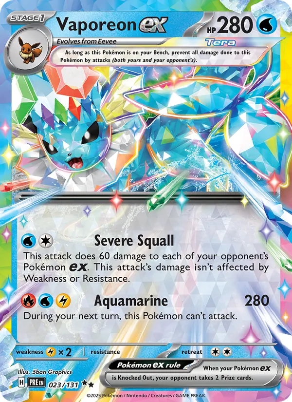Vaporeon ex, Prismatic Evolutions Nº 023