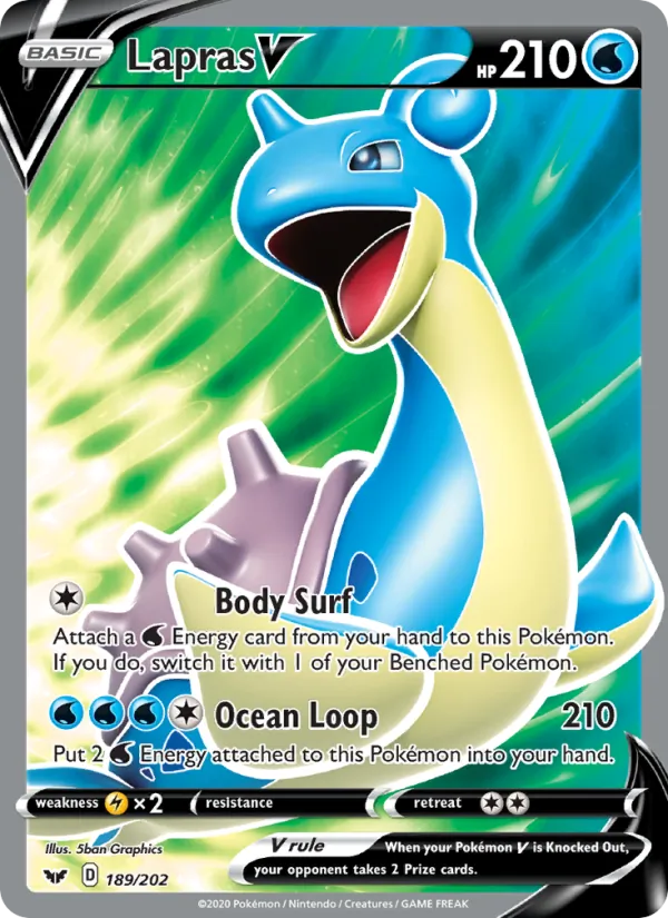 Lapras V, Sword & Shield No. 189