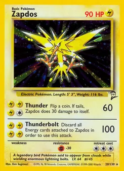 Zapdos, Base Set 2 No. 20 Holo
