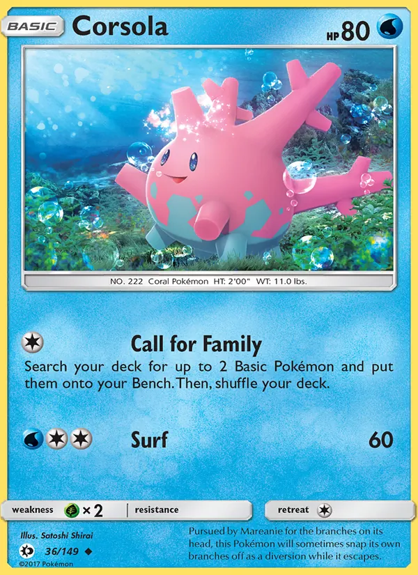 Corsola, Sun & Moon No. 36