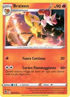 Braixen, Tempesta Argentata No. 026 Normal