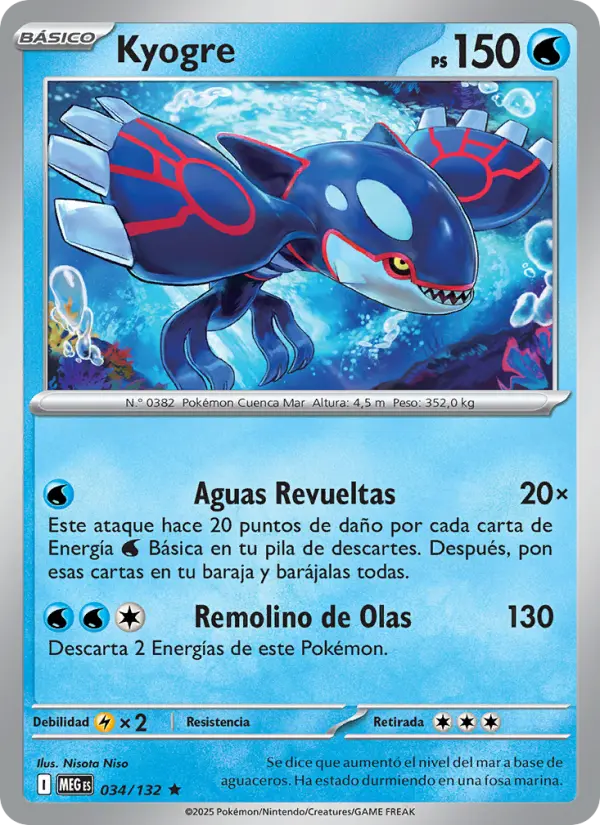 Kyogre, Megaevolución No. 034