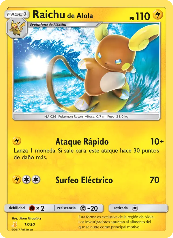 Raichu de Alola, Kit de Entrenador Sol y Luna (Raichu de Alola) No. 17