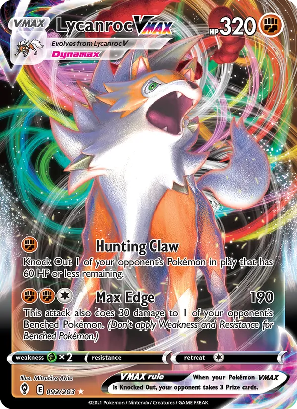 Lycanroc VMAX, Evolving Skies No. 92
