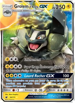 Grolem d’Alola GX, Invasion Carmin No. 34 Normal