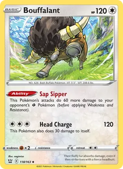 Bouffalant, Battle Styles No. 118 Normal