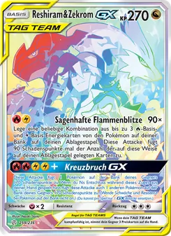Reshiram & Zekrom GX, Welten im Wandel No. 259 Normal