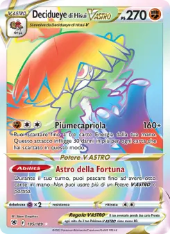 Decidueye di Hisui V ASTRO, Lucentezza Siderale Nº 195 Holo