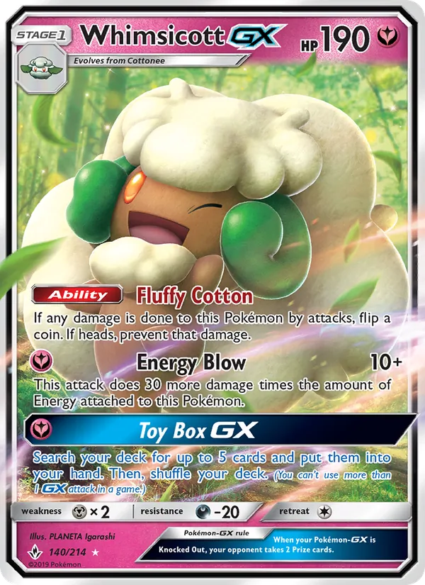 Whimsicott GX, Unbroken Bonds No. 140