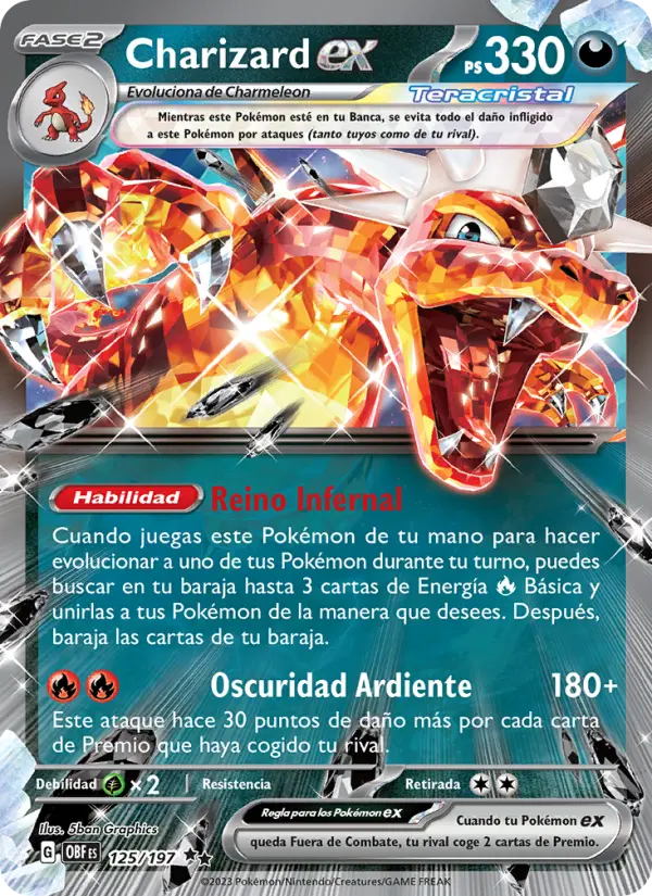 Charizard ex, Llamas Obsidianas Nº 125