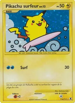 Pikachu surfeur Niv. 13, Rivaux Émergeants No. 114 Holo