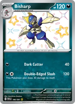 Bisharp, Paldean Fates Nº 186 Holo